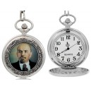 Zegarek kieszonkowy na łańcuszku srebrny Lenin