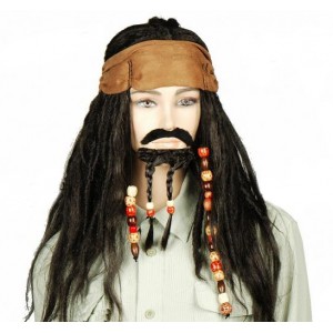 Przebranie peruka i broda Jack Sparrow Piraci z Karaibów